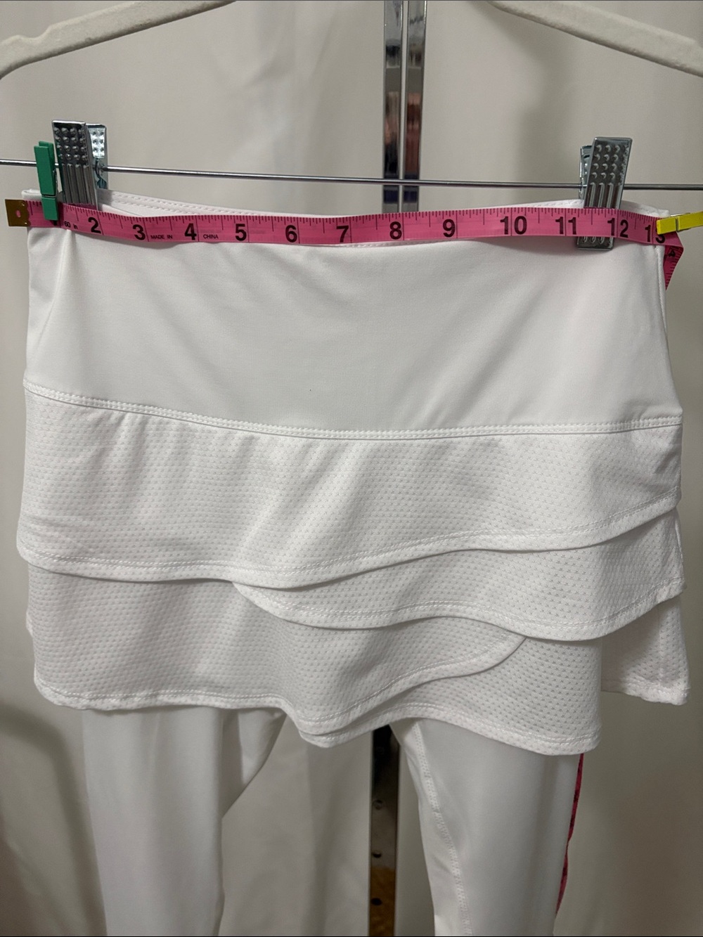 Lucky In Love-White Skirted Leggings - Layered Pickleball Tennis Skort Style - Picture 7 of 11